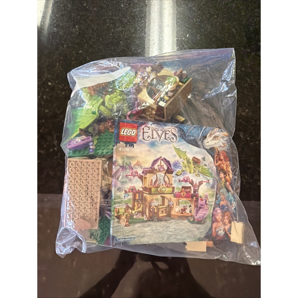 LEGO Elves The Secret Market Place 41176 w/ Dragon, Minifigures & Instructions